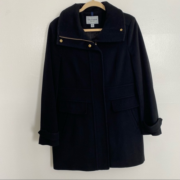 Cole Haan Signature Stand Collar Wool 